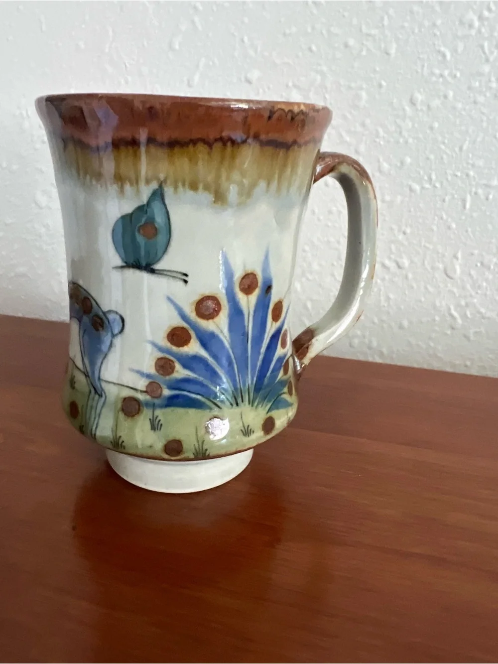Blue Deer Mug - Unknown Brand - Marked Mexico